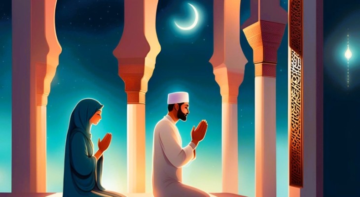 স্বামী-স্ত্রী একসঙ্গে নামাজ পড়লে স্ত্রী কোথায় দাঁড়াবেন?